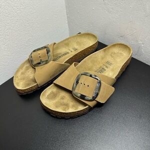 Birkenstock Madrid Camo Big Buckle Tan Leather Size 40 US L9/M7
